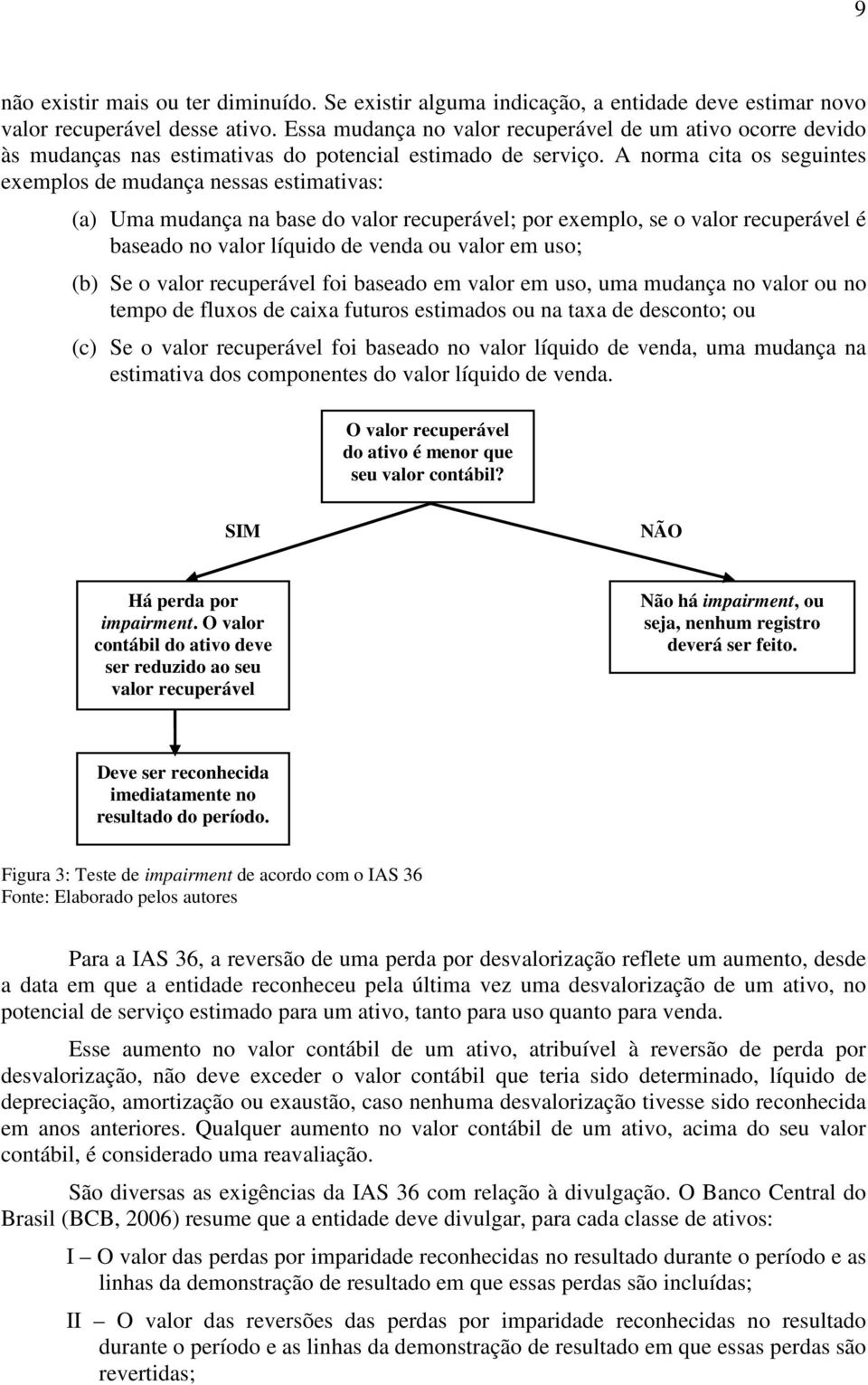 A norma cita os seguintes exemplos de mudança nessas estimativas: (a) Uma mudança na base do valor recuperável; por exemplo, se o valor recuperável é baseado no valor líquido de venda ou valor em