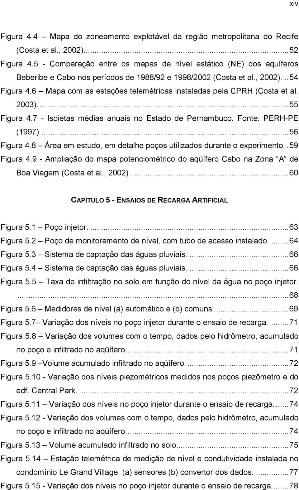 6 Mapa com as estações telemétricas instaladas pela CPRH (Costa et al. 2003)...55 Figura 4.7 - Isoietas médias anuais no Estado de Pernambuco. Fonte: PERH-PE (1997)...56 Figura 4.