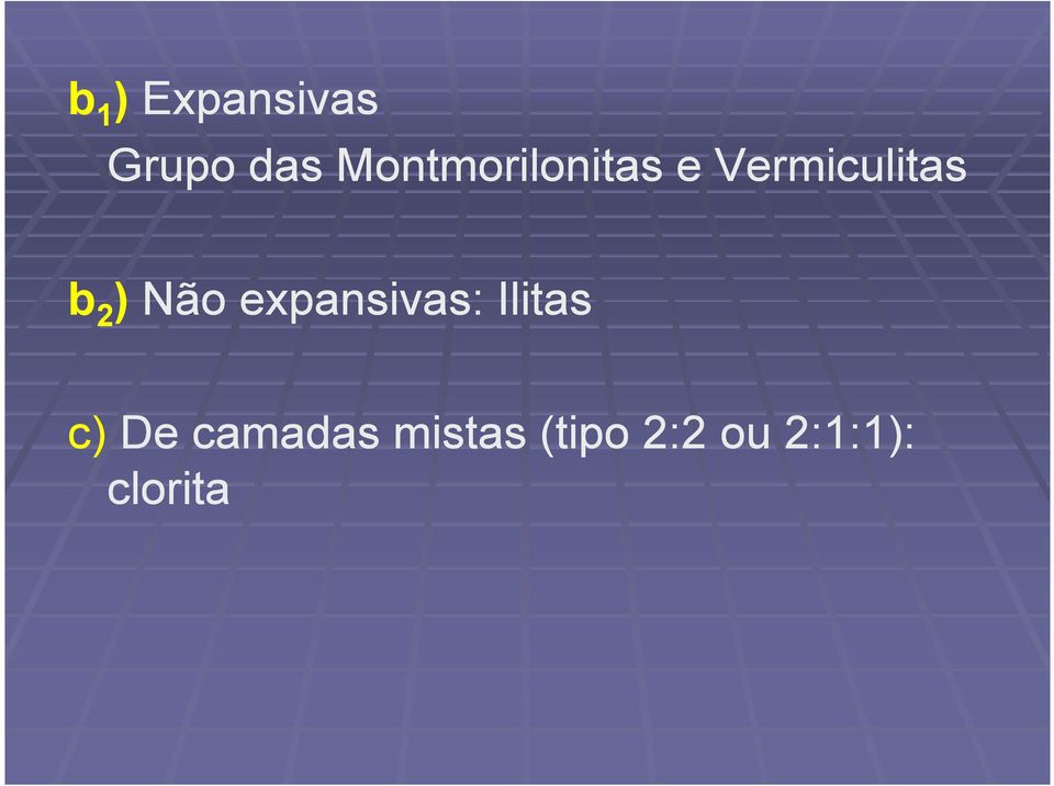 2 ) Não expansivas: Ilitas c) De