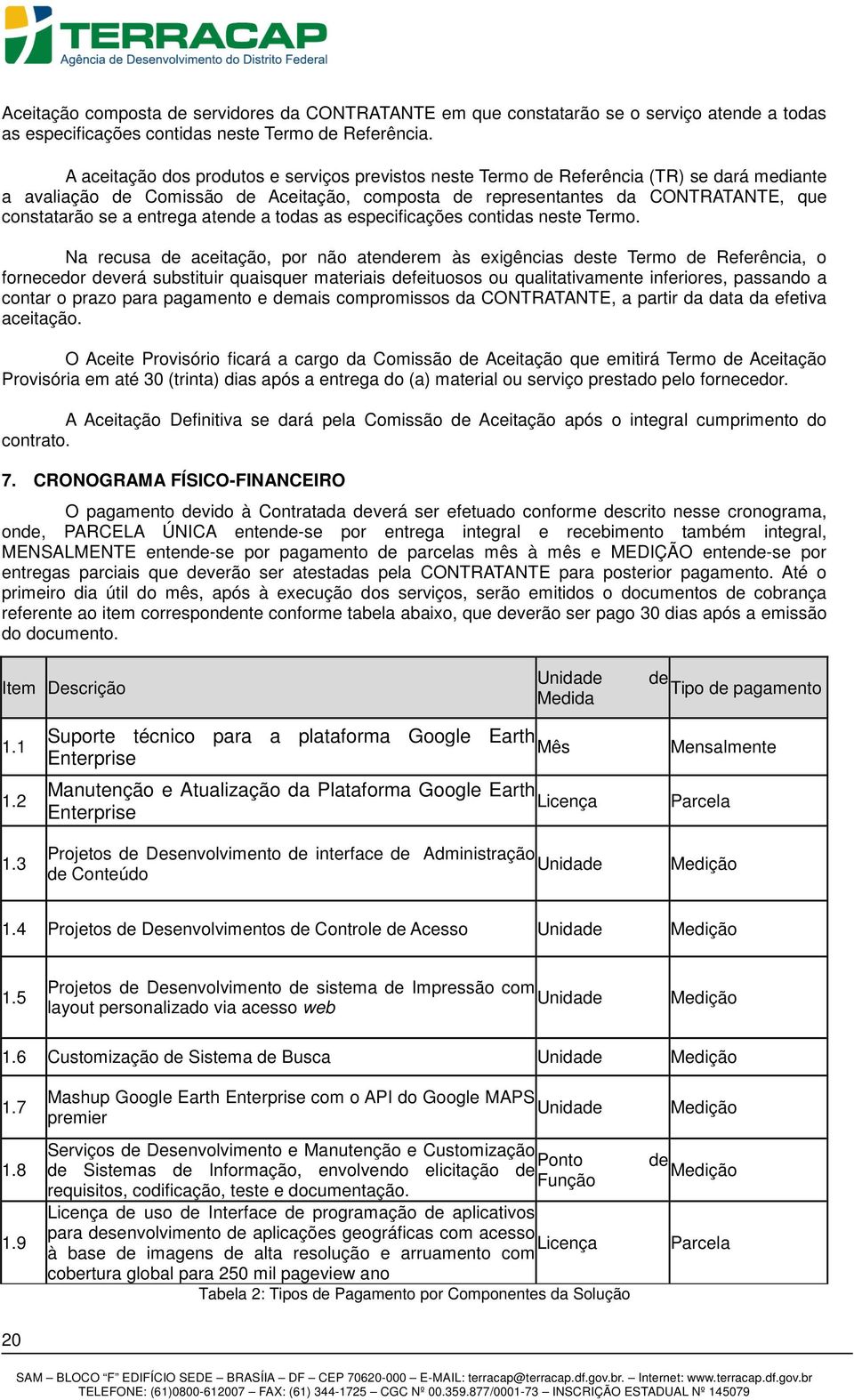 entrega atende a todas as especificações contidas neste Termo.