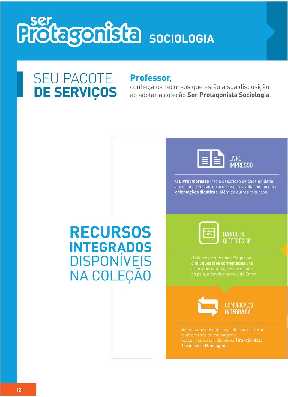 RECURSOS INTEGRADOS DISPONÍVEIS NA COLEÇÃO BANCO DE QUESTÕES SM O Banco de questões SM possui 6 mil questões comentadas das principais instituições de ensino do país,