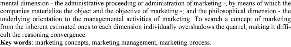 activities of marketing.