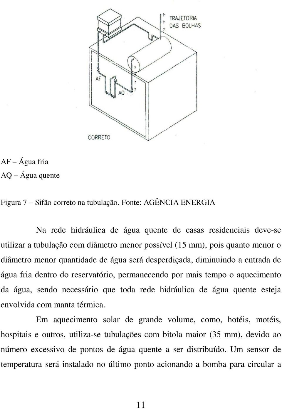 água será desperdiçada, diminuindo a entrada de água fria dentro do reservatório, permanecendo por mais tempo o aquecimento da água, sendo necessário que toda rede hidráulica de água quente