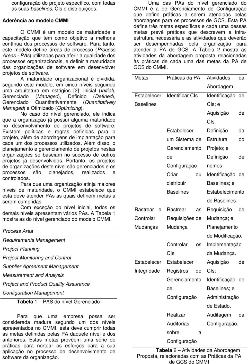 Para tanto, este modelo define áreas de processo (Process Areas - PAs) utilizadas para aferir a qualidade dos processos organizacionais, e definir a maturidade das organizações de software em