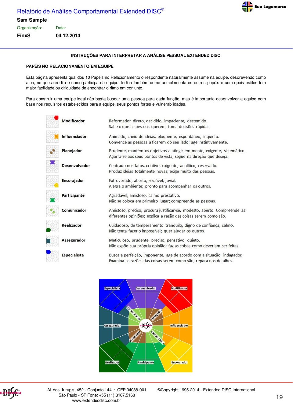 Indica também como complementa os outros papéis e com quais estilos tem maior facilidade ou dificuldade de encontrar o ritmo em conjunto.