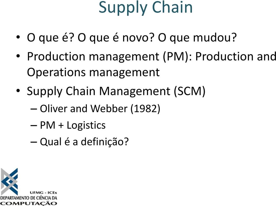 Operations management Supply Chain Management