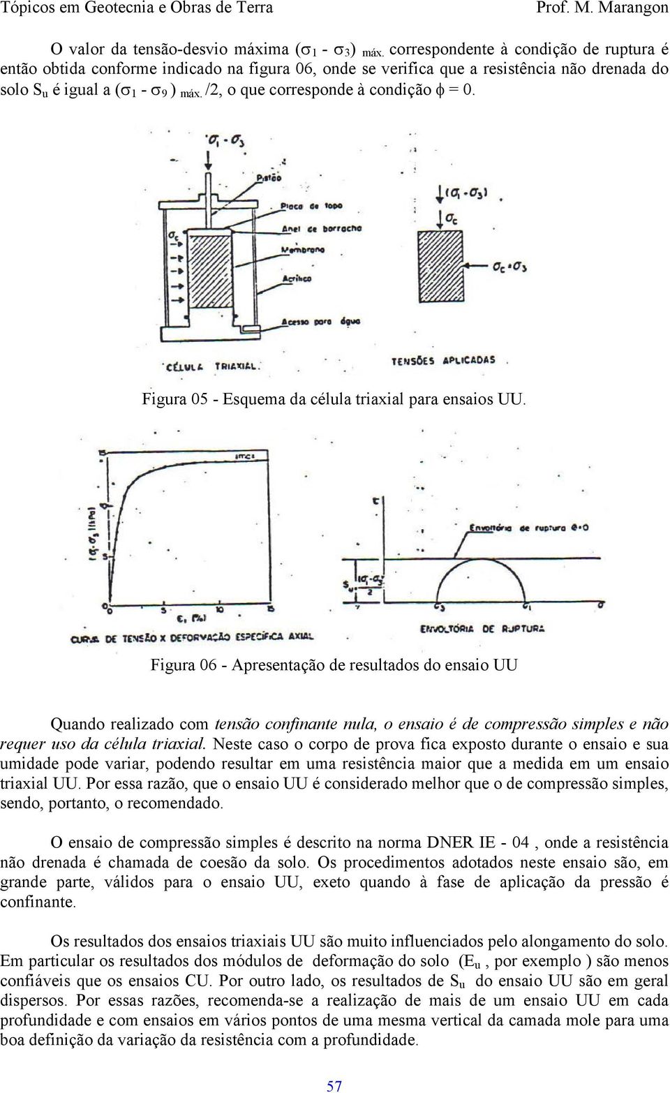 /2, o que corresponde à condição φ = 0. Figura 05 - Esquema da célula triaxial para ensaios UU.