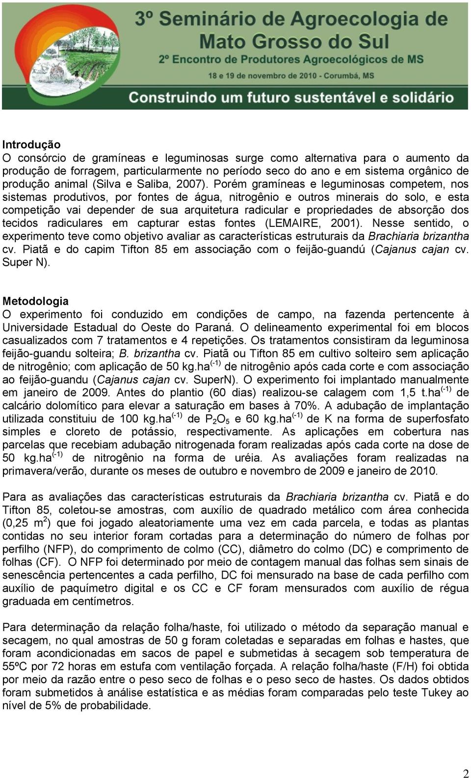 Porém gramíneas e leguminosas competem, nos sistemas produtivos, por fontes de água, nitrogênio e outros minerais do solo, e esta competição vai depender de sua arquitetura radicular e propriedades