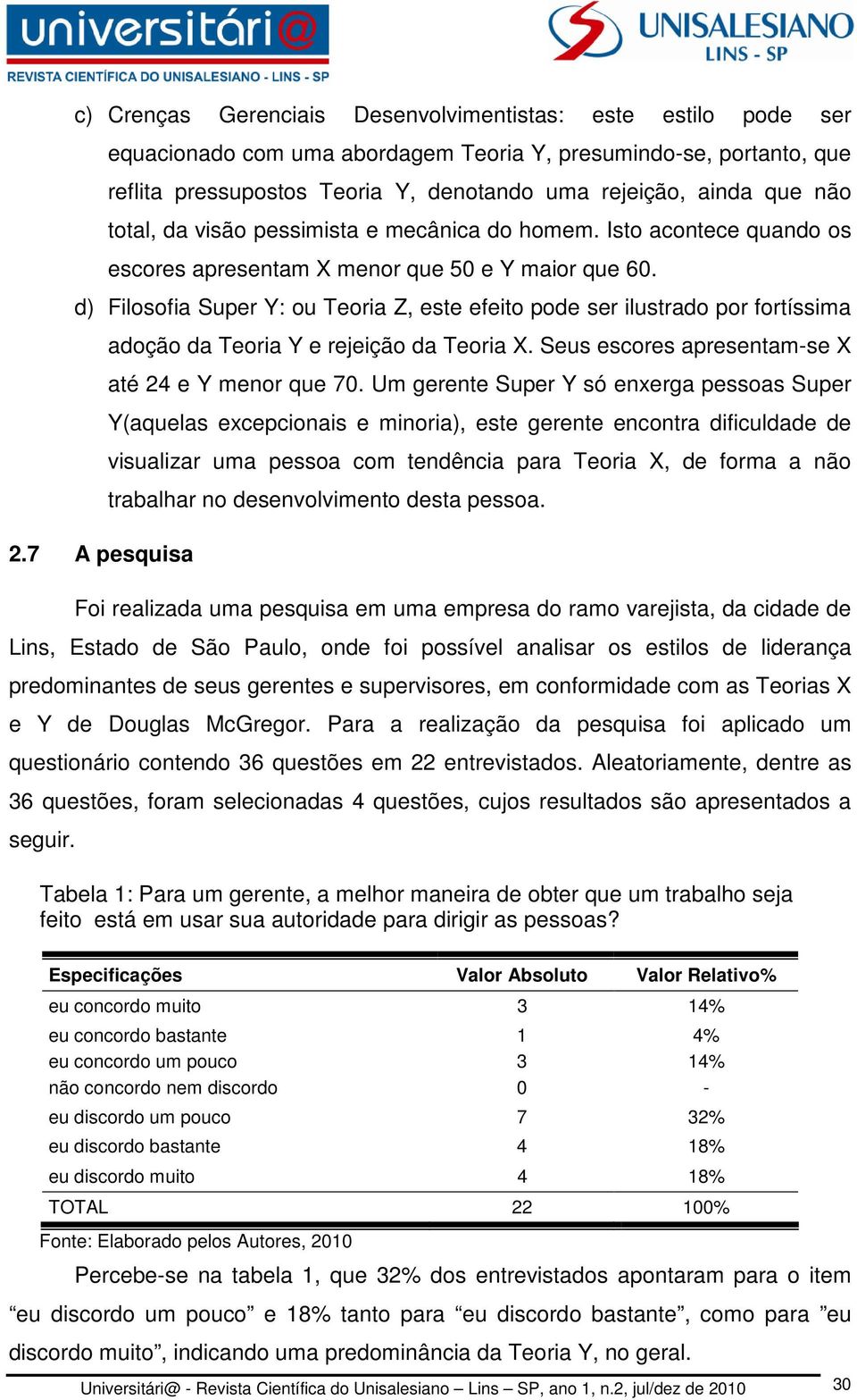 d) Filosofia Super Y: ou Teoria Z, este efeito pode ser ilustrado por fortíssima 2.7 A pesquisa adoção da Teoria Y e rejeição da Teoria X. Seus escores apresentam-se X até 24 e Y menor que 70.