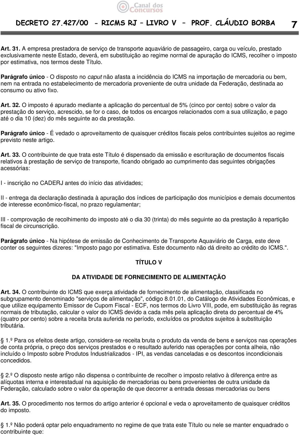 o imposto por estimativa, nos termos deste Título.