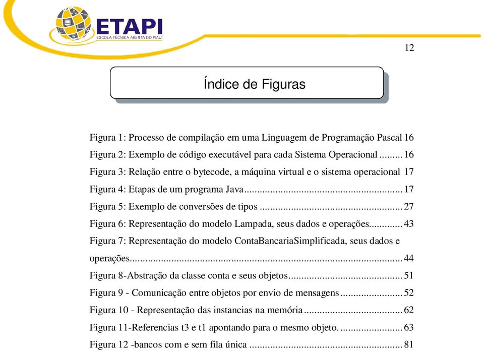 .. 27 Figura 6: Representação do modelo Lampada, seus dados e operações... 43 Figura 7: Representação do modelo ContaBancariaSimplificada, seus dados e operações.