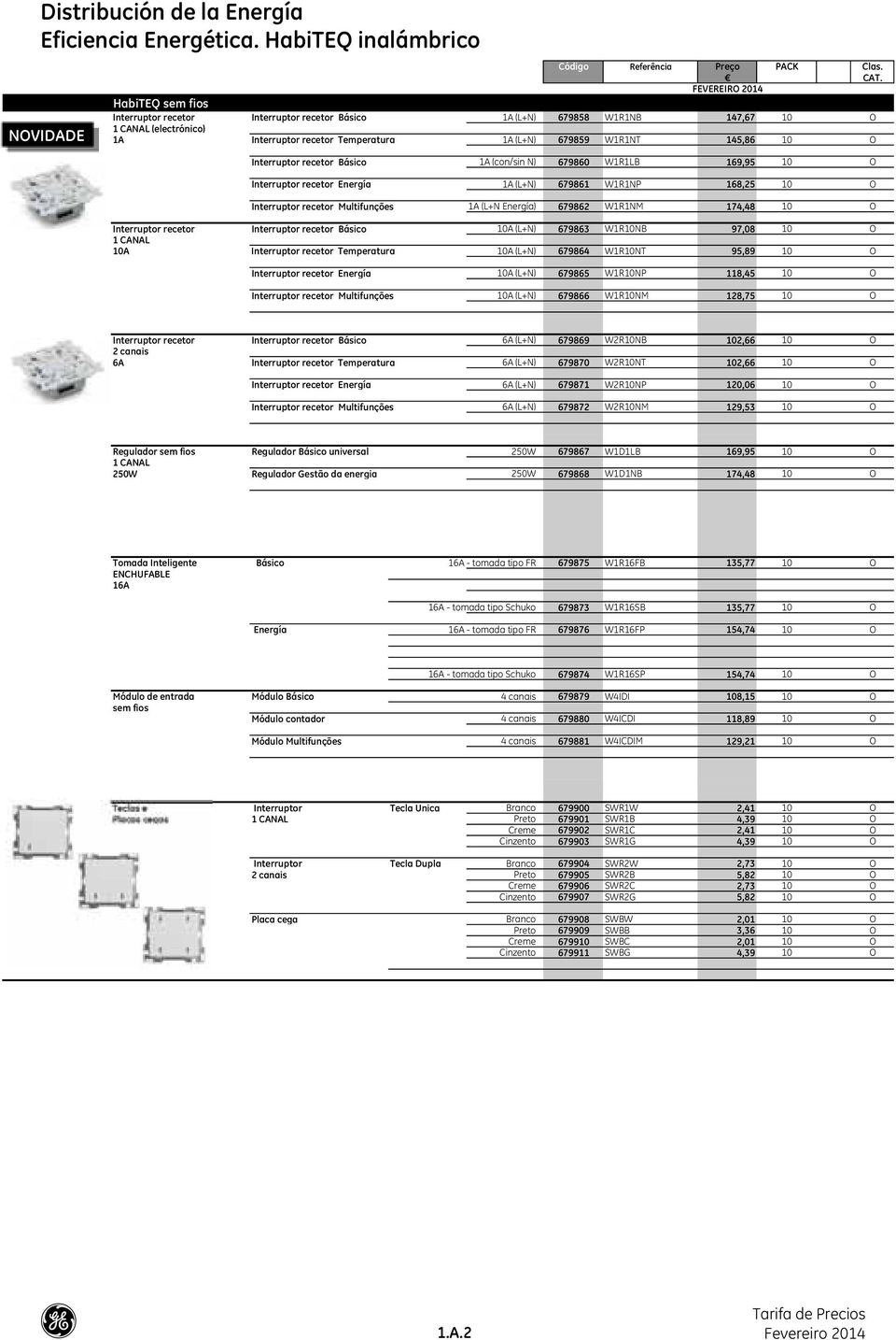 1A (L+N) 679859 W1R1NT 145,86 10 O Interruptor recetor Básico 1A (con/sin N) 679860 W1R1LB 169,95 10 O Interruptor recetor Energía 1A (L+N) 679861 W1R1NP 168,25 10 O Interruptor recetor Multifunções