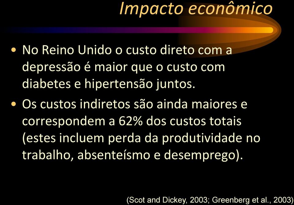 Os custos indiretos são ainda maiores e correspondem a 62% dos custos totais