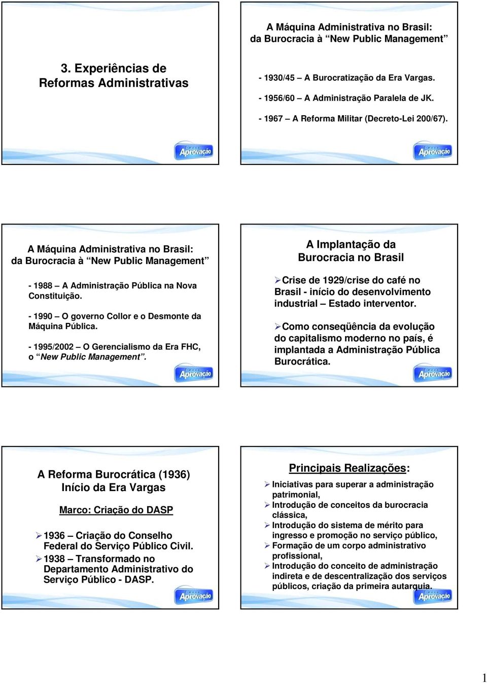 A Máquina Administrativa no Brasil: da Burocracia à New Public Management - 1988 A Administração Pública na Nova Constituição. - 1990 O governo Collor e o Desmonte da Máquina Pública.