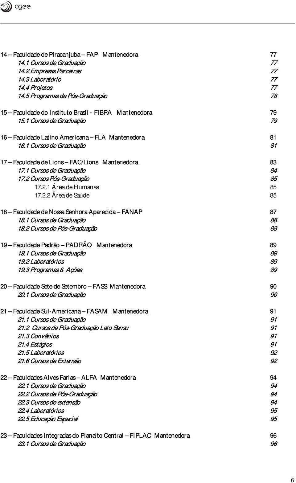 1 Curss de Graduaçã 81 17 Faculdade de Lins FAC/Lins Mantenedra 83 17.1 Curss de Graduaçã 84 17.2 Curss Pós-Graduaçã 85 17.2.1 Área de Humanas 85 17.2.2 Área de Saúde 85 18 Faculdade de Nssa Senhra Aparecida FANAP 87 18.