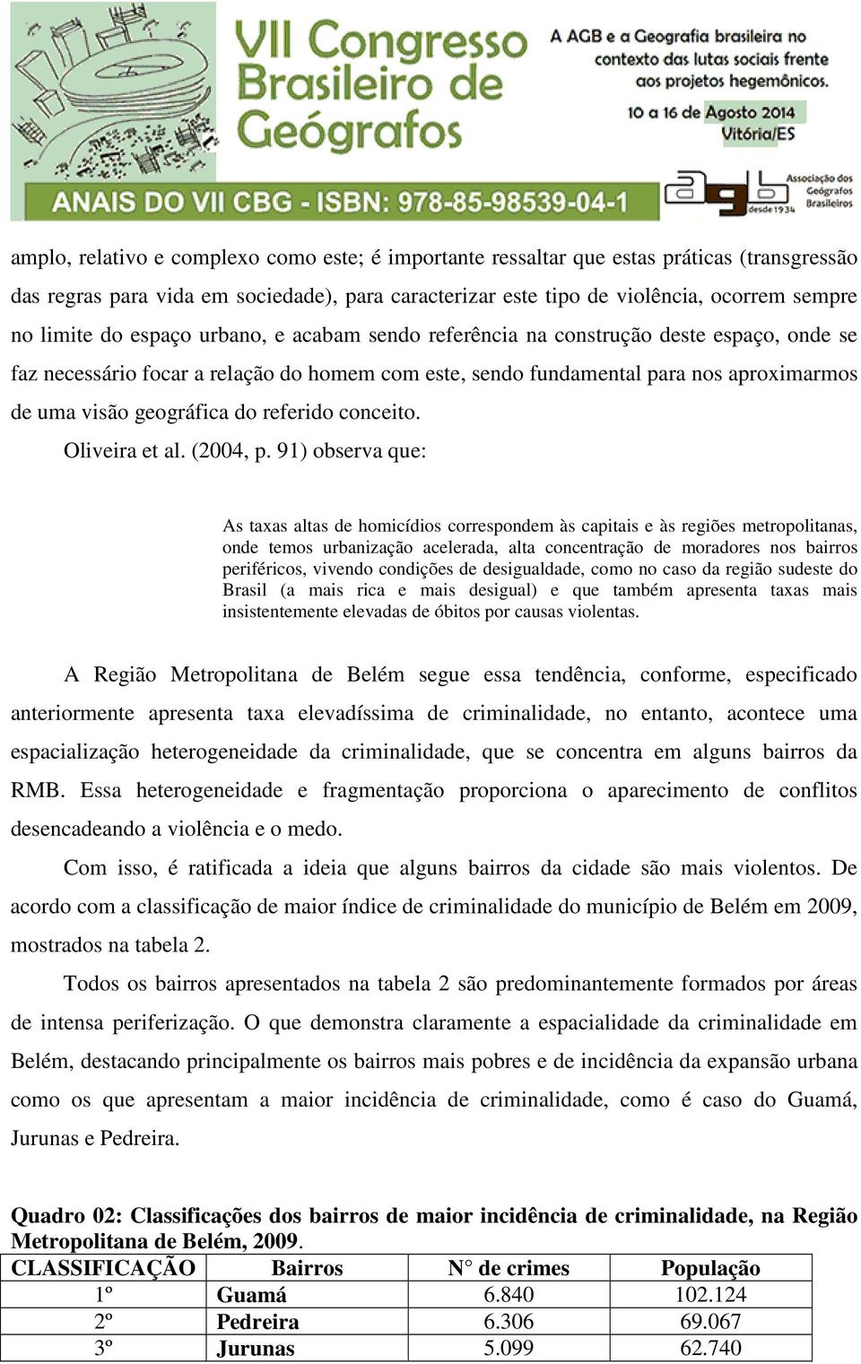 referido conceito. Oliveira et al. (2004, p.