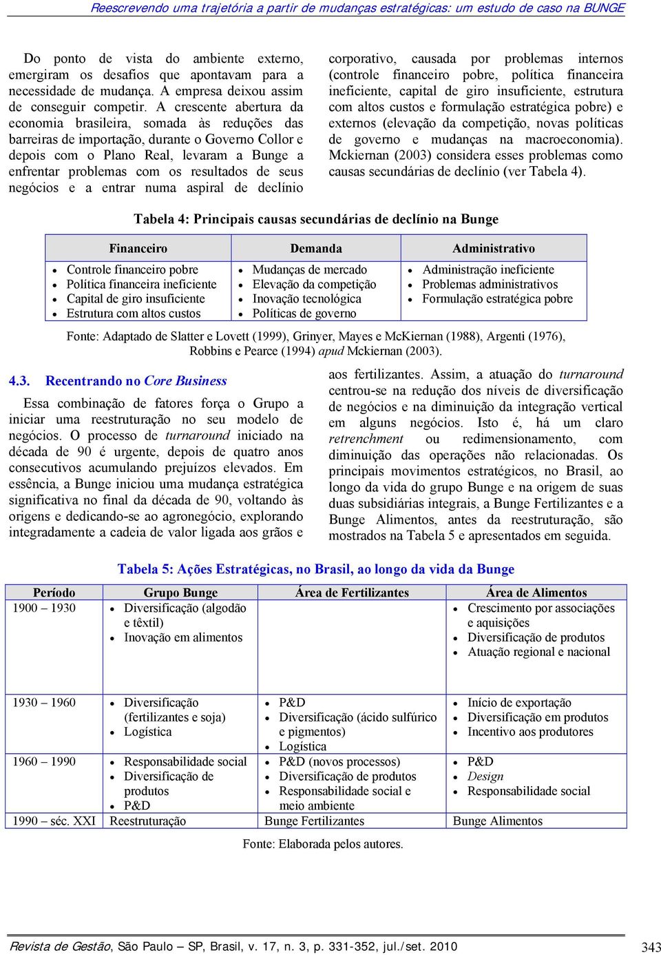 A crescente abertura da economia brasileira, somada às reduções das barreiras de importação, durante o Governo Collor e depois com o Plano Real, levaram a Bunge a enfrentar problemas com os