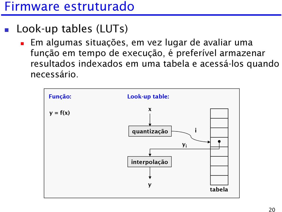 armazenar resultados indexados em uma tabela e acessá-los quando