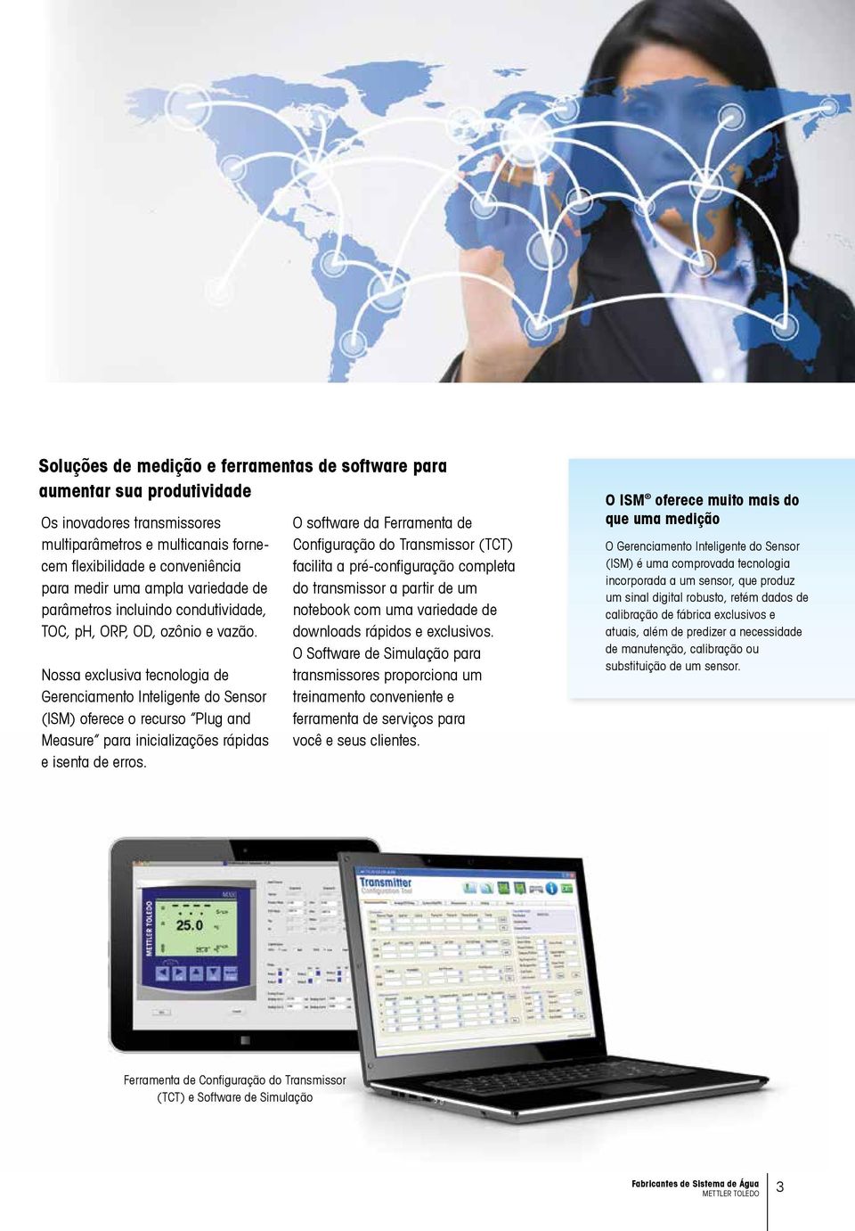 Nossa exclusiva tecnologia de Gerenciamento Inteligente do Sensor (ISM) oferece o recurso Plug and Measure para inicializações rápidas e isenta de erros.