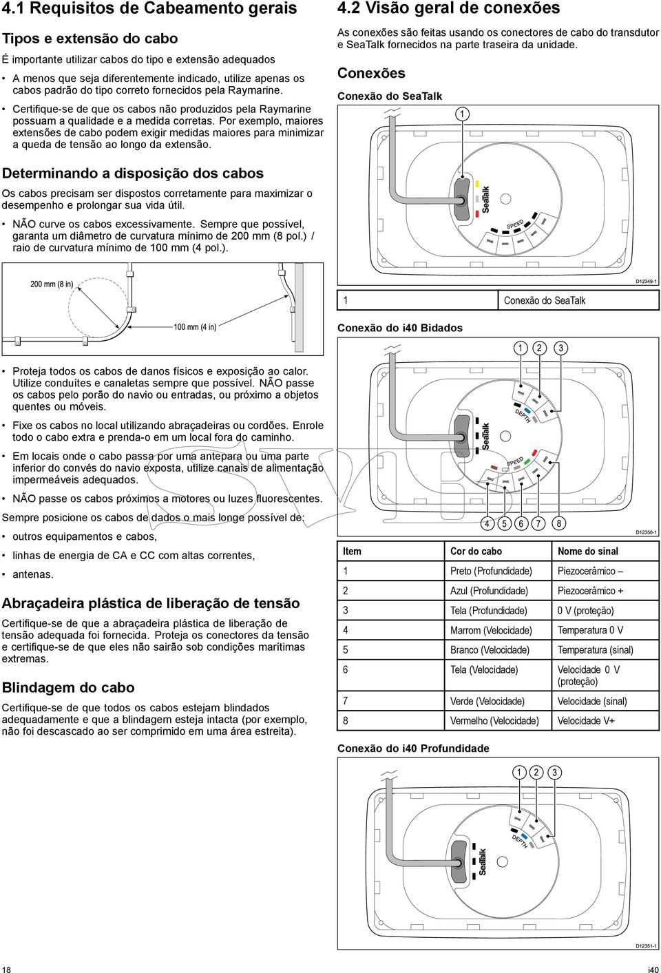 Por exemplo, maiores extensões de cabo podem exigir medidas maiores para minimizar a queda de tensão ao longo da extensão. 4.