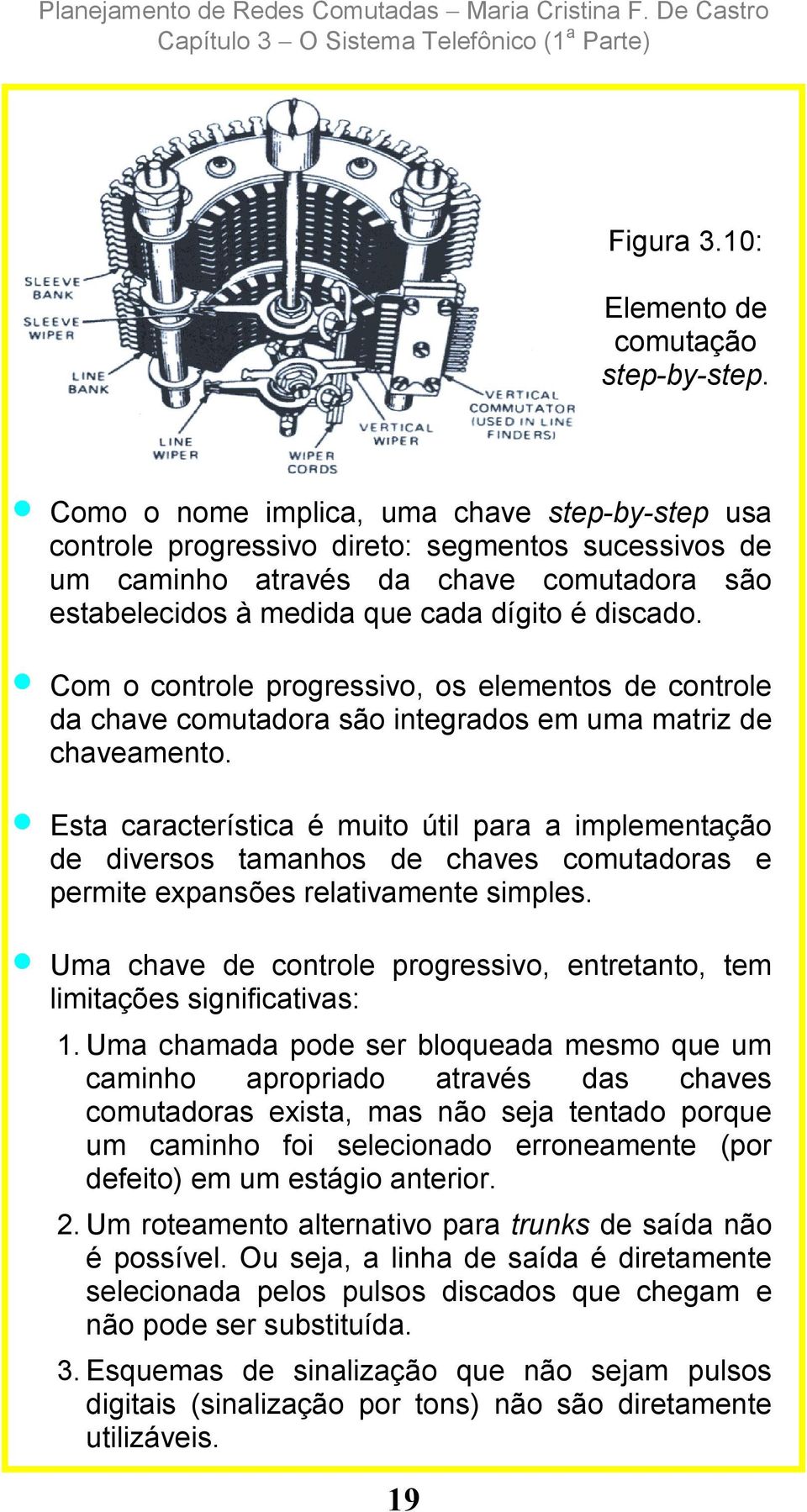 Com o controle progressivo, os elementos de controle da chave comutadora são integrados em uma matriz de chaveamento.