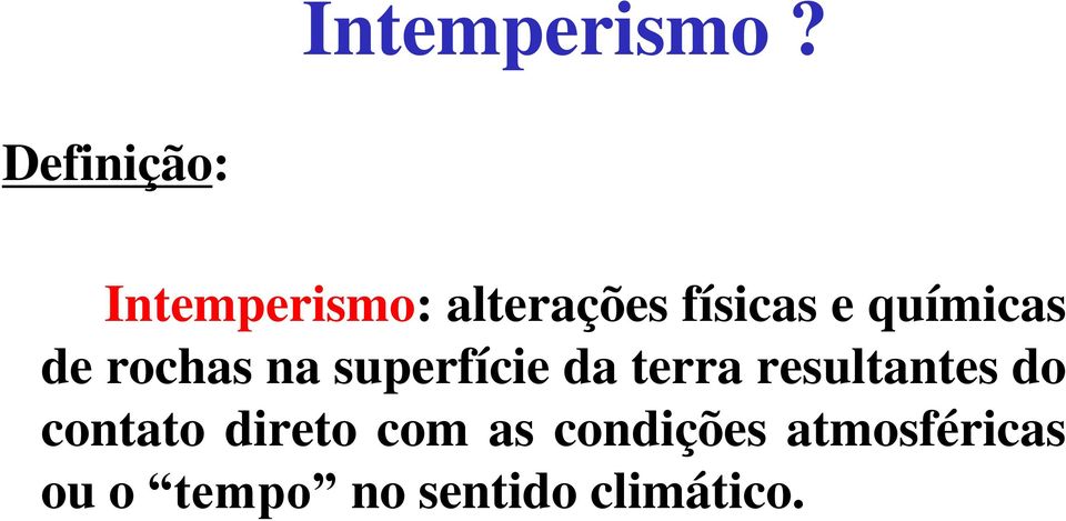 químicas de rochas na superfície da terra