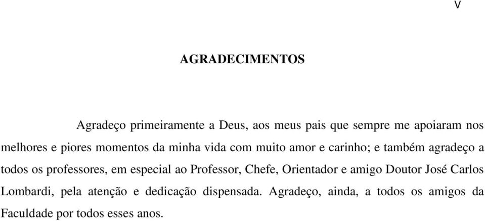 professores, em especial ao Professor, Chefe, Orientador e amigo Doutor José Carlos Lombardi,