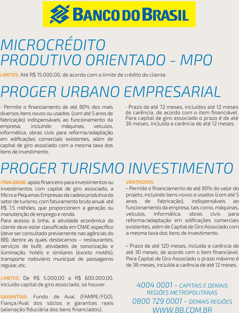 veículos, informática, obras civis para reforma/adaptação em edificações comerciais existentes, além de capital de giro associado com a mesma taxa dos itens de investimento.