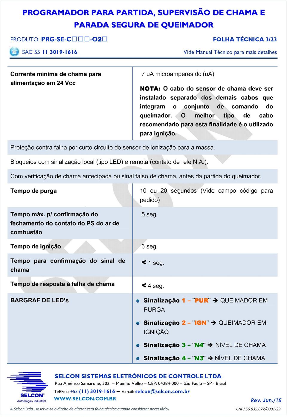 ProtOção contra falha por curto circuito do sonsor do ionização para a massa. BloquOios com sinalização local (tipo LED) 