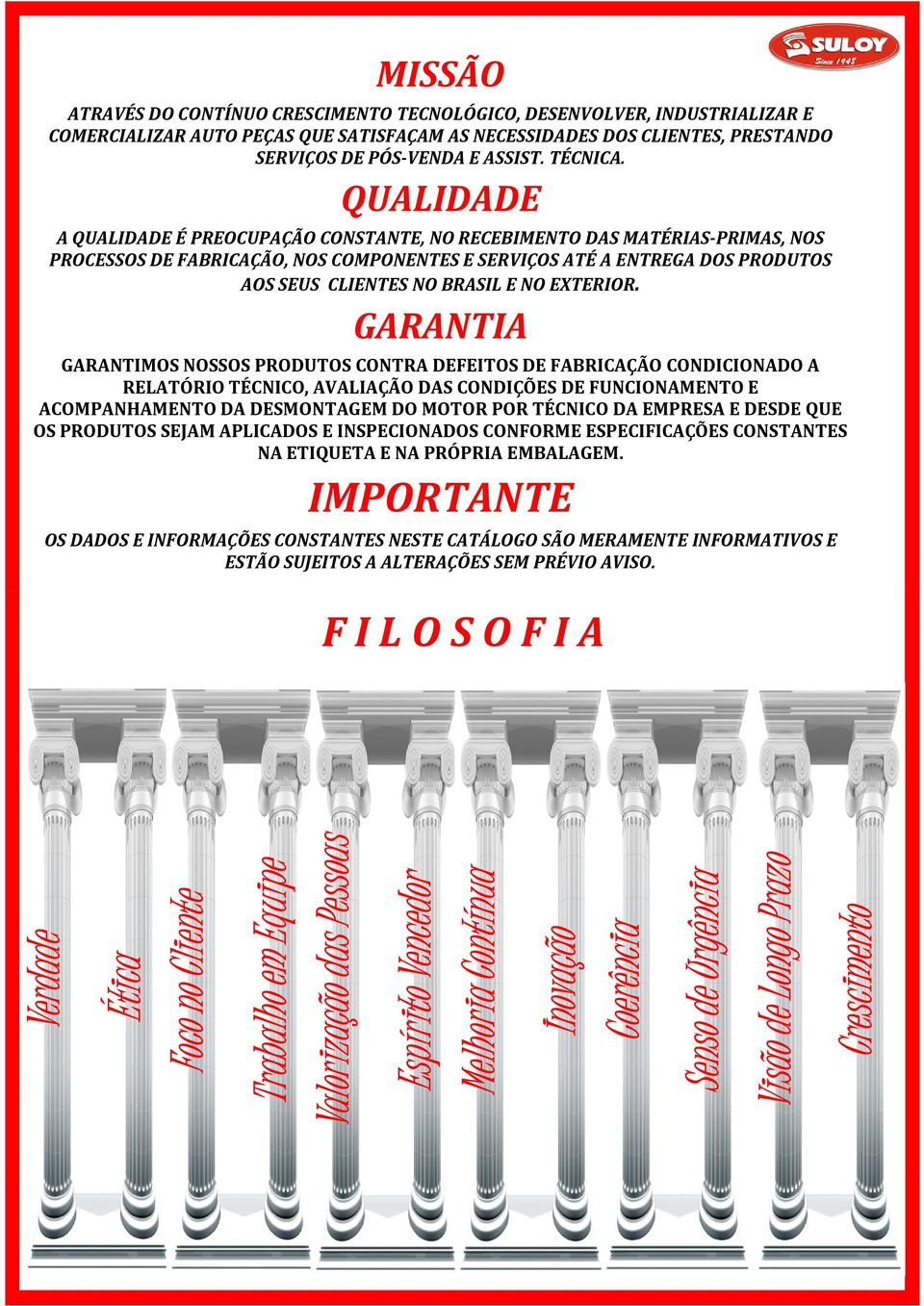 GARANTIA GARANTIMOS NOSSOS PRODUTOS CONTRA DITOS D ABRICAÇÃO CONDICIONADO A RLATÓRIO TÉCNICO, AVALIAÇÃO DAS CONDIÇÕS D UNCIONAMNTO ACOMPANHAMNTO DA DSMONTAGM DO MOTOR POR TÉCNICO DA MPRSA DSDQU OS