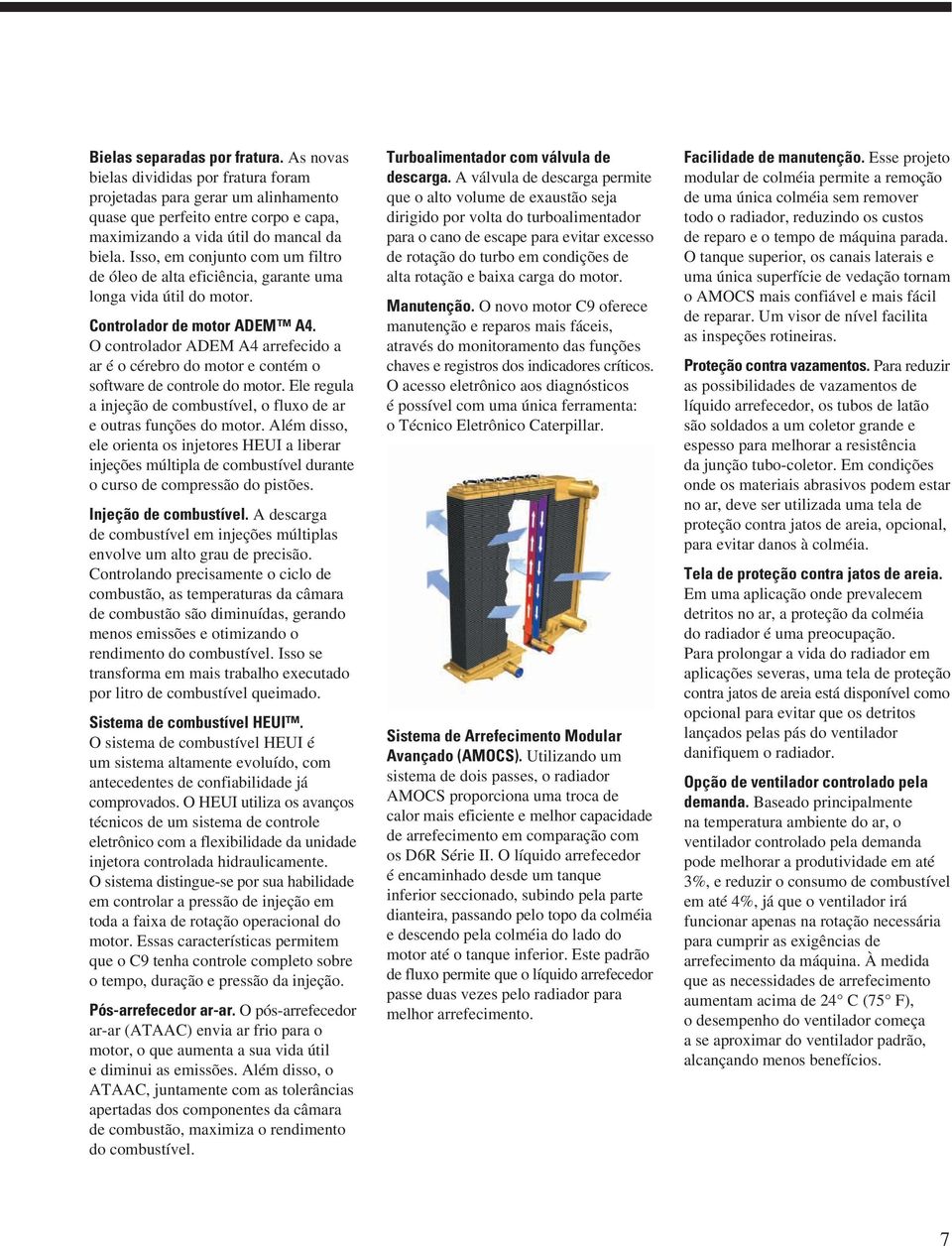 O controlador ADEM A4 arrefecido a ar é o cérebro do motor e contém o software de controle do motor. Ele regula a injeção de combustível, o fluxo de ar e outras funções do motor.