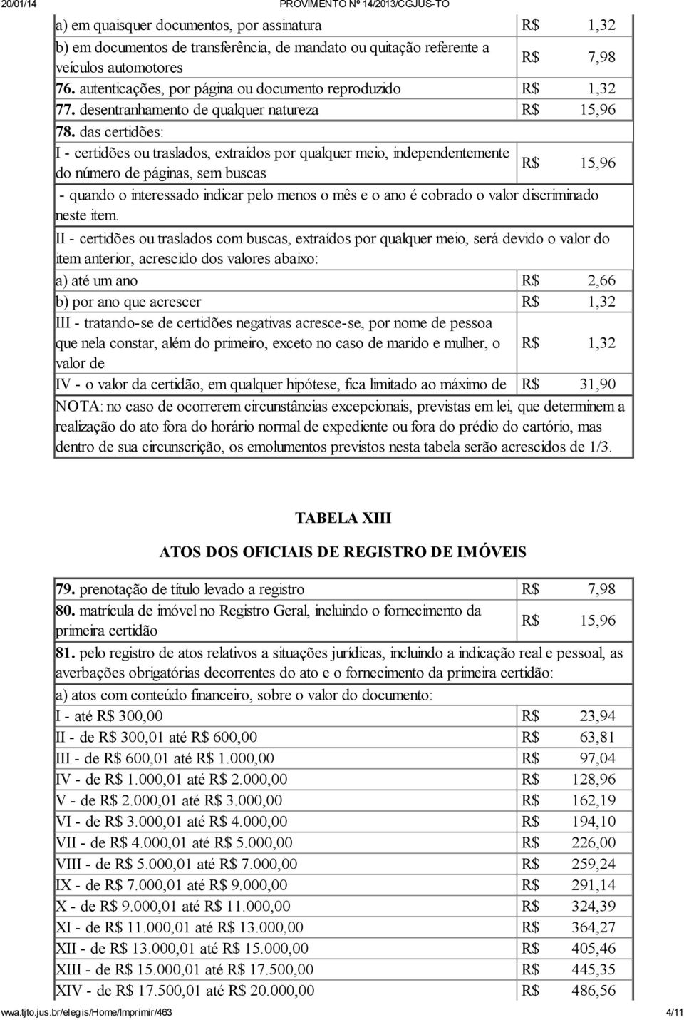 das certidões: I - certidões ou traslados, extraídos por qualquer meio, independentemente do número de páginas, sem buscas R$ 15,96 - quando o interessado indicar pelo menos o mês e o ano é cobrado o