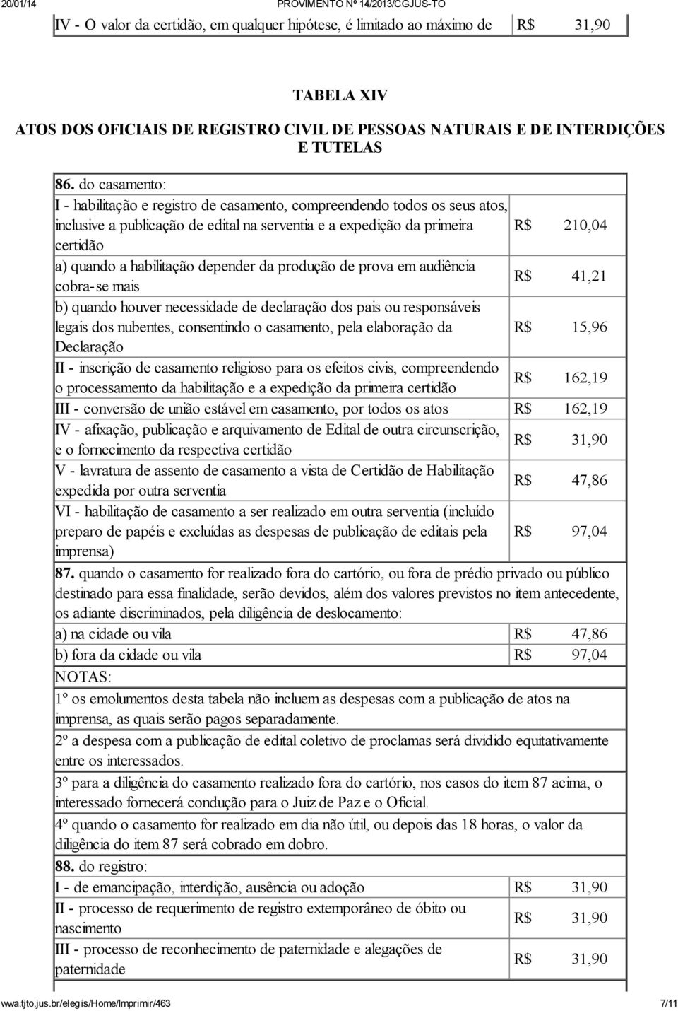 habilitação depender da produção de prova em audiência cobra-se mais R$ 41,21 b) quando houver necessidade de declaração dos pais ou responsáveis legais dos nubentes, consentindo o casamento, pela