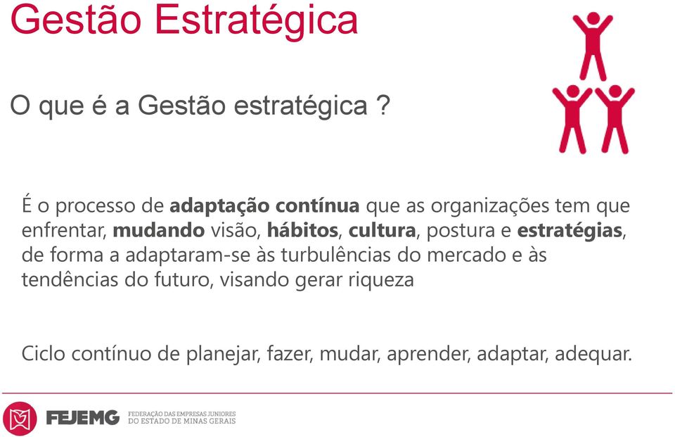 visão, hábitos, cultura, postura e estratégias, de forma a adaptaram-se às