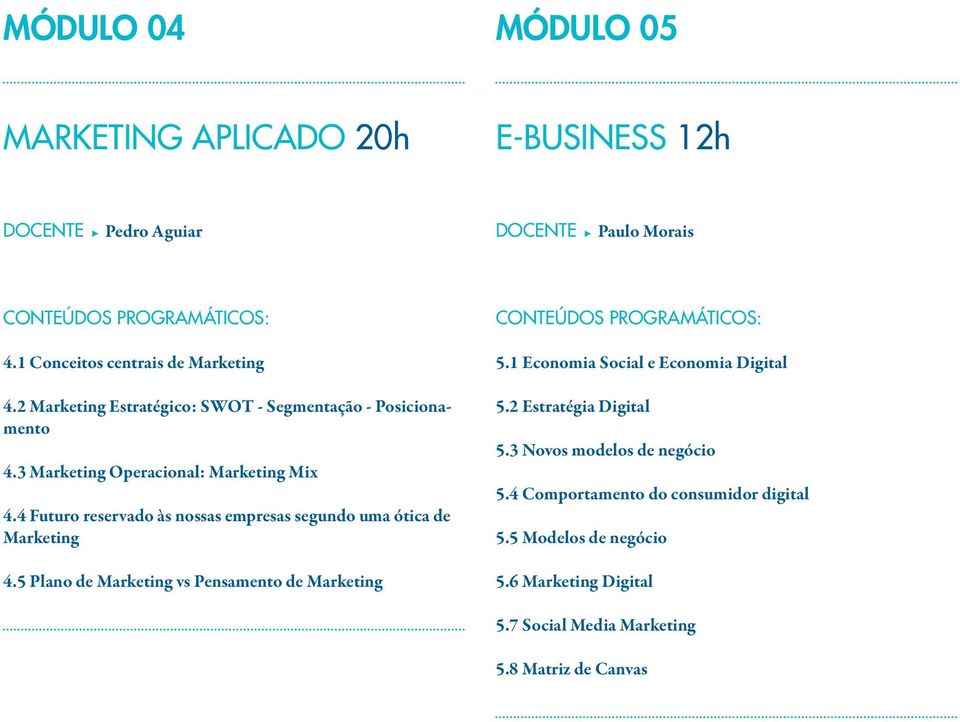 4 Futuro reservado às nossas empresas segundo uma ótica de Marketing 4.5 Plano de Marketing vs Pensamento de Marketing 5.