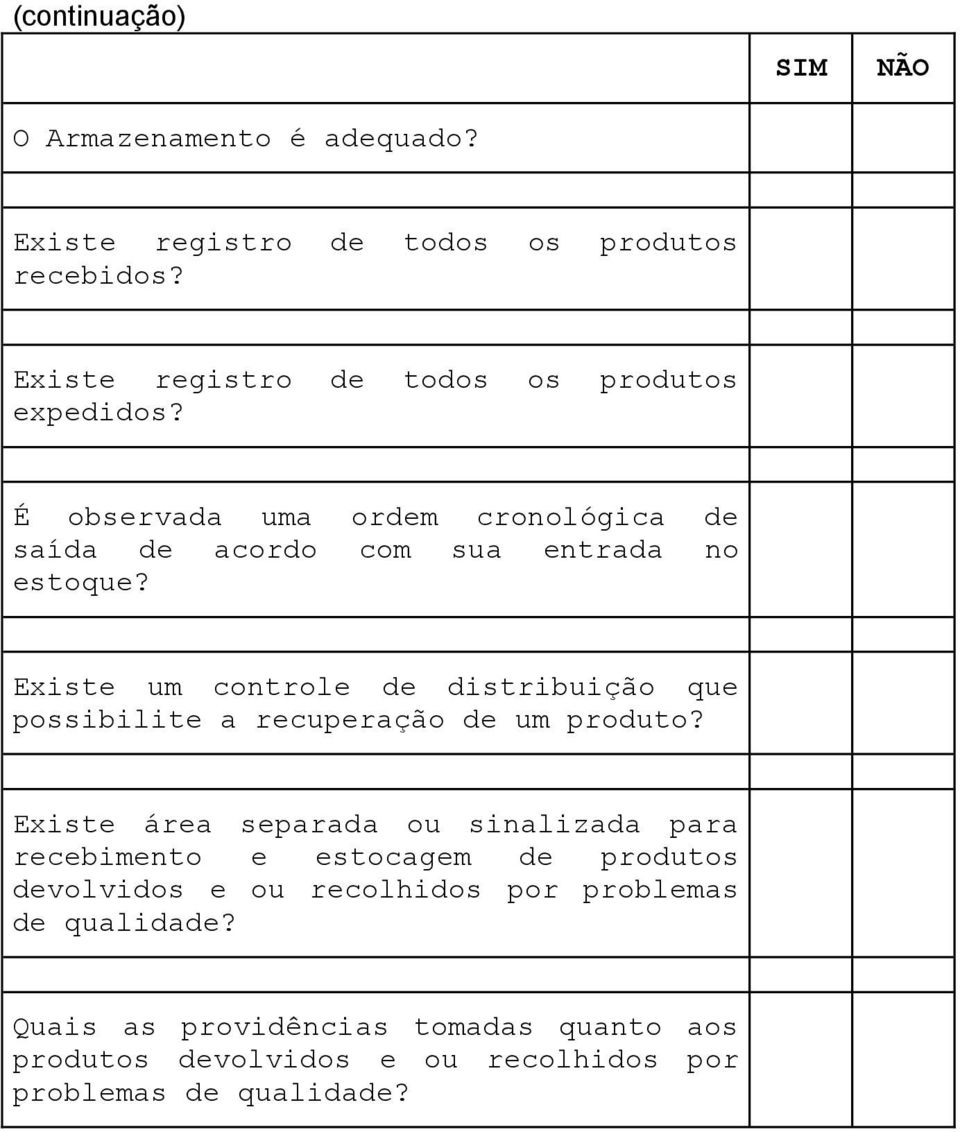 Existe um controle de distribuição que possibilite a recuperação de um produto?