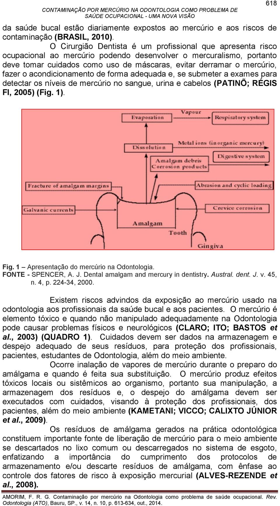 fazer o acondicionamento de forma adequada e, se submeter a exames para detectar os níveis de mercúrio no sangue, urina e cabelos (PATINÕ; RÉGIS FI, 2005) (Fig. 1). 618 Fig.