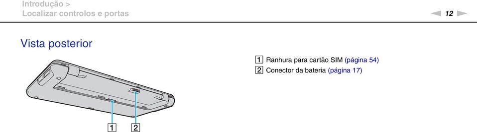 Ranhura para cartão SIM (página