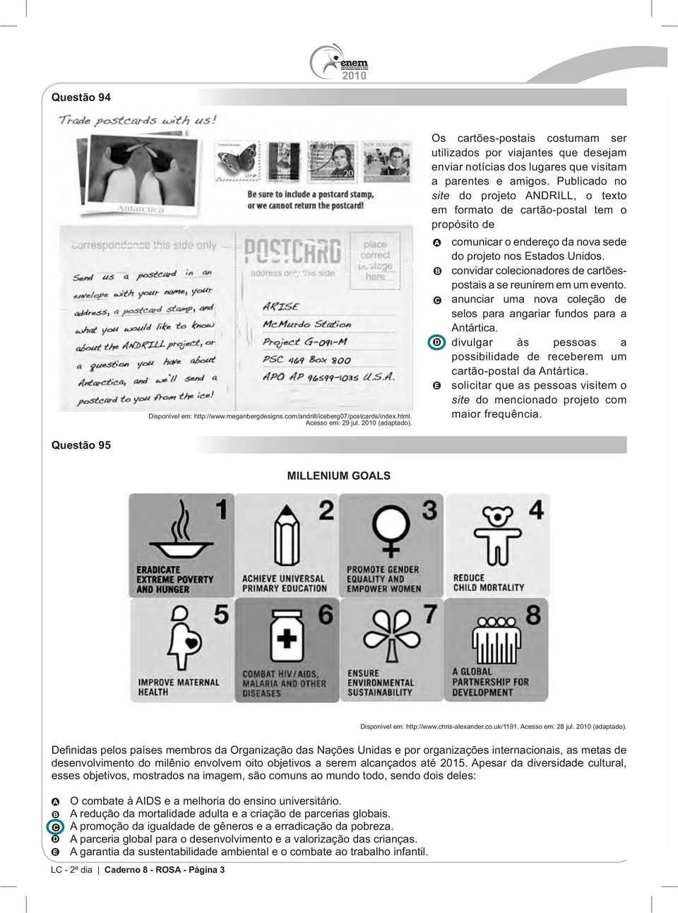 Publicado no site do projeto ANDRILL, o texto em formato de cartão-postal tem o propósito de comunicar o endereço da nova sede do projeto nos Estados Unidos.