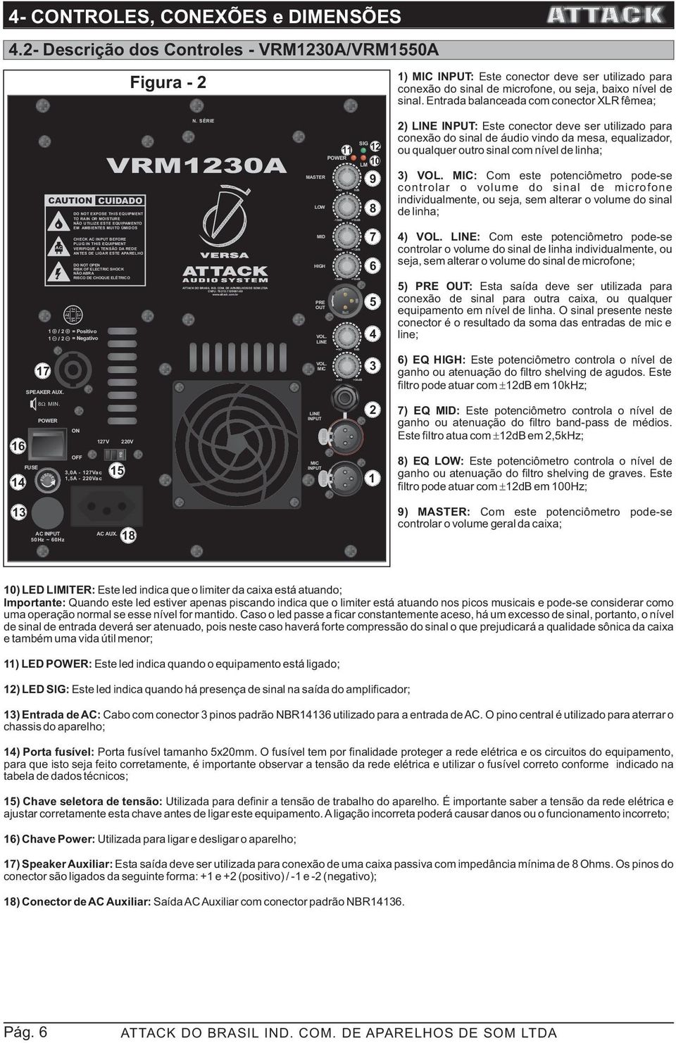 ntrada balanceada com conector XR fêmea; D NT XPS THIS QIPNT T RAIN R ISTR NÃ TIIZ ST QIPANT ABINTS IT ÚS CHCK AC BFR PG IN THIS QIPNT AC RIFIQ A TNSÃ DA RD ANTS D IGAR ST APARH D NT PN RISK F CTRIC