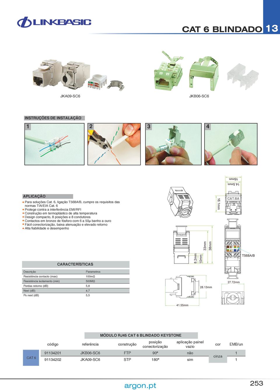 conectorização, baixa atenuação e elevado retorno Alta fiabilidade e desempenho Descrição Parametros Resistência contacto (max) 00mΩ Resistência isolamento (min) 500MΩ Perdas retorno (db) 5,8