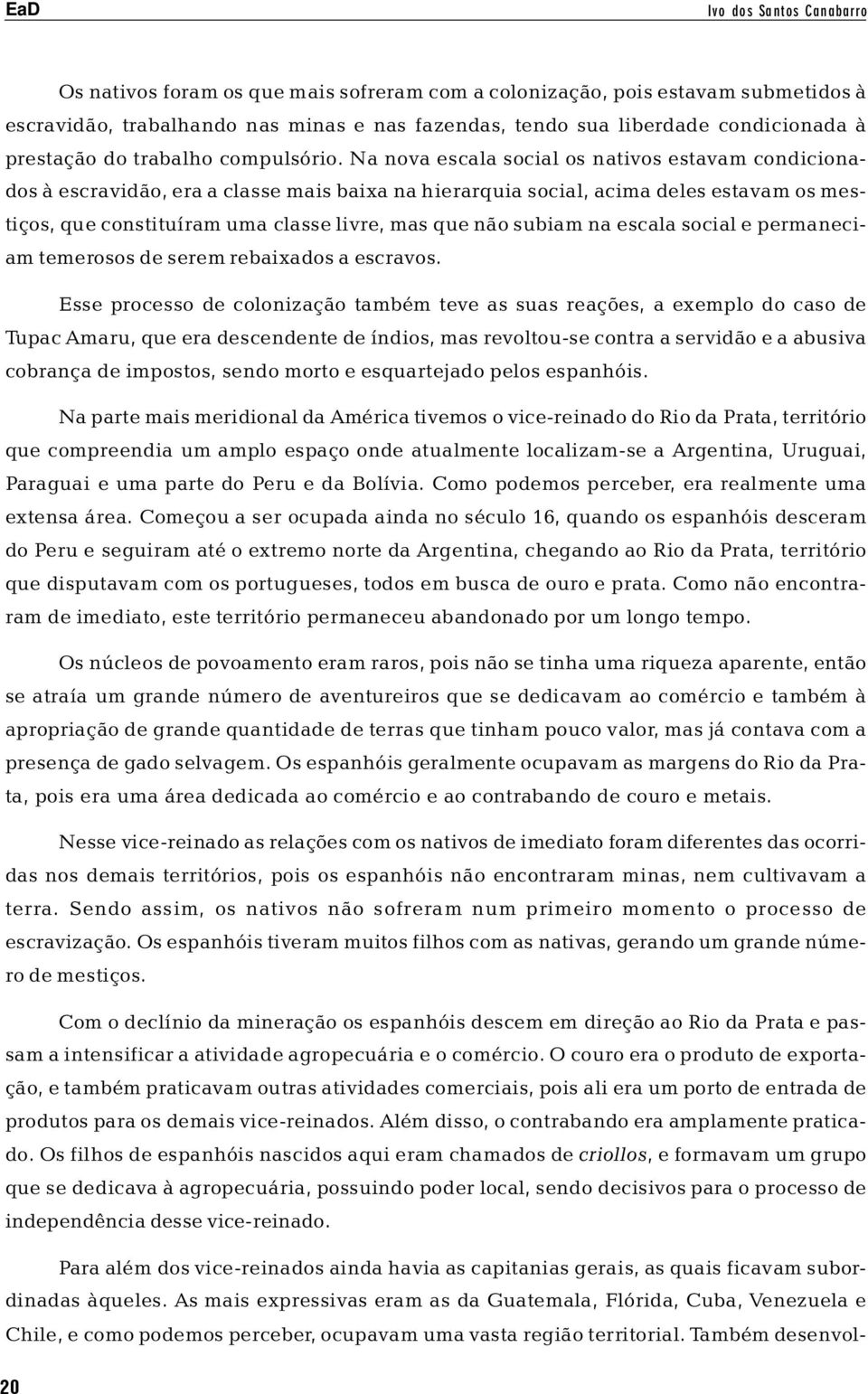 Na nova escala social os nativos estavam condicionados à escravidão, era a classe mais baixa na hierarquia social, acima deles estavam os mestiços, que constituíram uma classe livre, mas que não