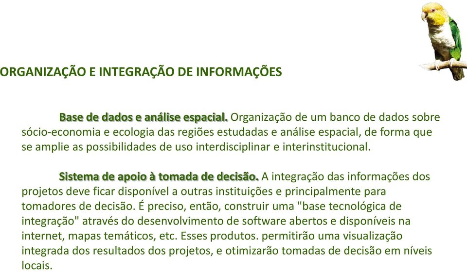 interinstitucional. Sistema de apoio à tomada de decisão.