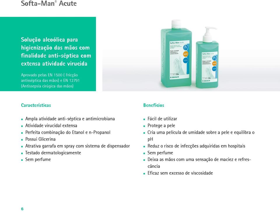 Possui Glicerina Atrativa garrafa em spray com sistema de dispensador Testado dermatologicamente Sem perfume Benefícios Fácil de utilizar Protege a pele Cria uma película de