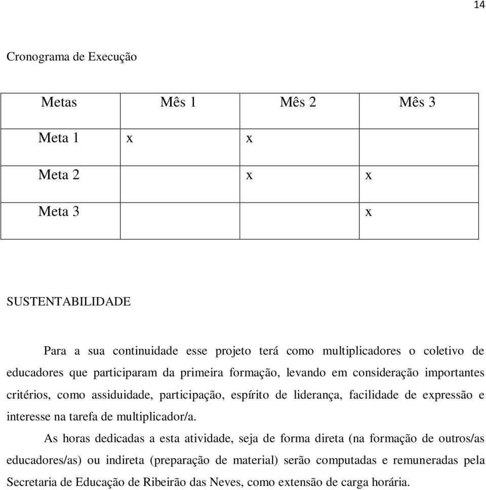 liderança, facilidade de expressão e interesse na tarefa de multiplicador/a.