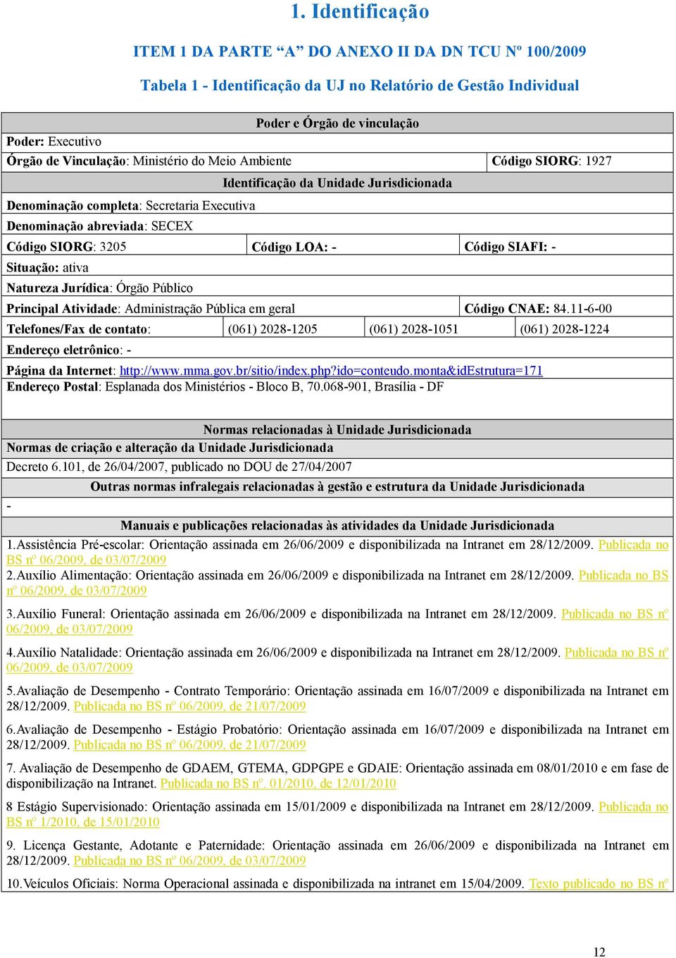 SIAFI: - Situação: ativa Natureza Jurídica: Órgão Público Principal Atividade: Administração Pública em geral Código CNAE: 84.