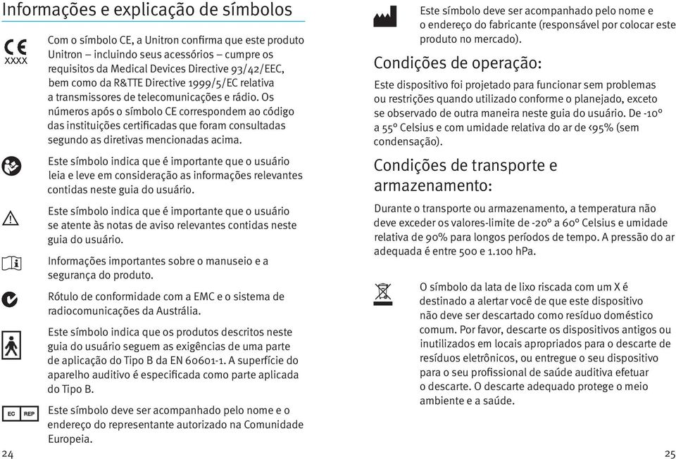 Os números após o símbolo CE correspondem ao código das instituições certificadas que foram consultadas segundo as diretivas mencionadas acima.