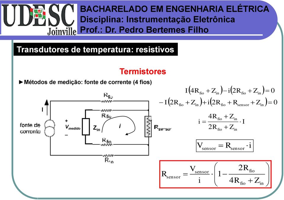 i2r fio Zin 0 2R Z i2r R Z 0 fio in 4R i 2 R V sensor fio fio fio Z