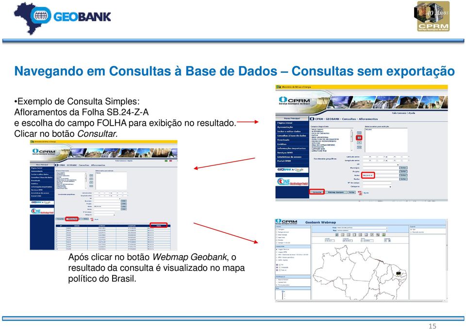 24-Z-A e escolha do campo FOLHA para exibição no resultado.