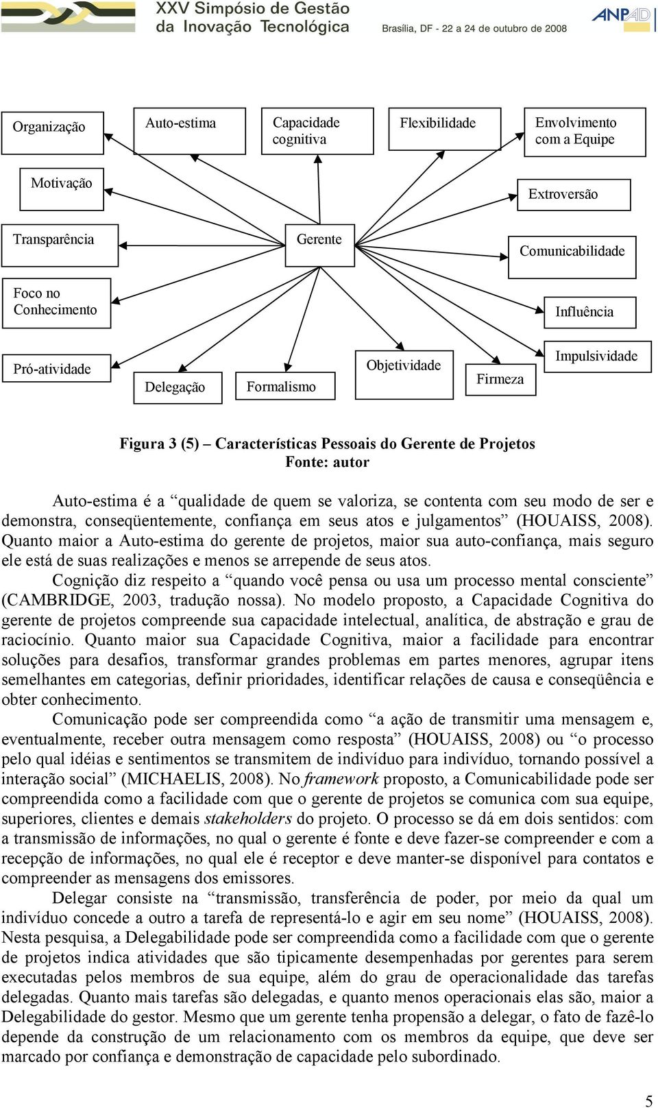 modo de ser e demonstra, conseqüentemente, confiança em seus atos e julgamentos (HOUAISS, 2008).